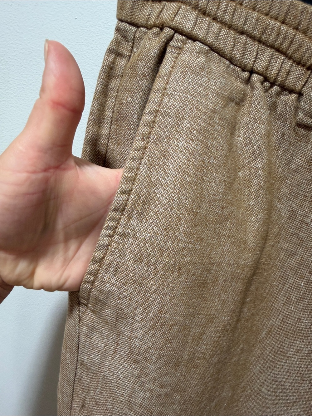 NWT Banana Republic Men’s Linen Blend Mason Athletic Tapered Fit TAN Pant 34x28 - Picture 2 of 11
